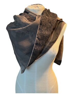Women’s Black/brown scarf & black&White Horses Print Scarf